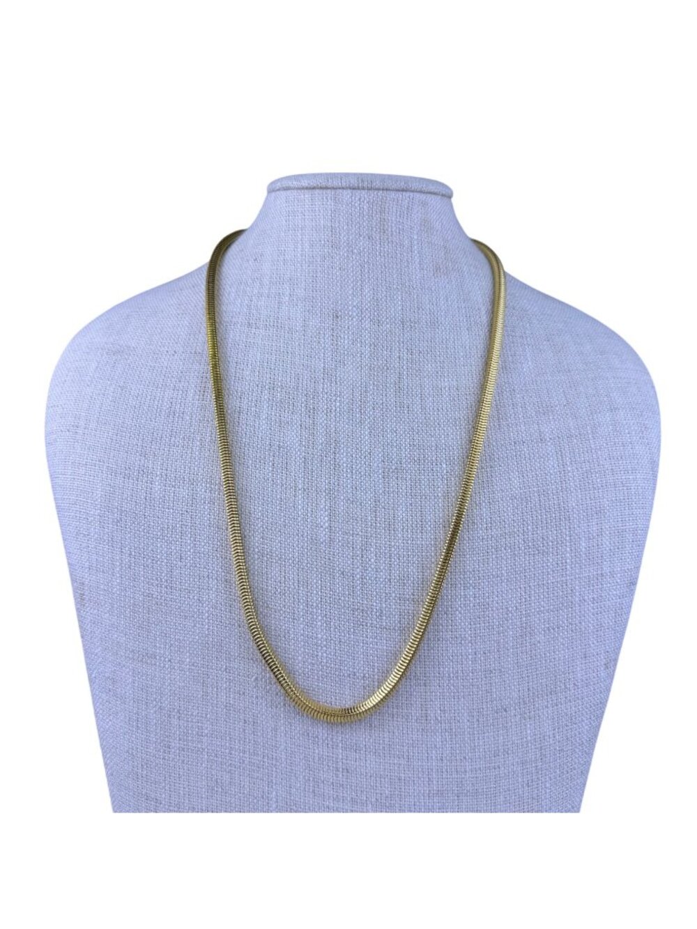 Monet Womens Gold Tone Metal Herringbone Chain Necklace Authentic Triple Plated